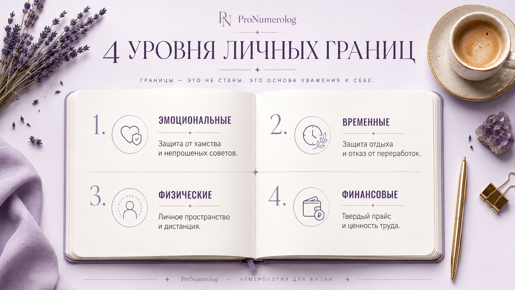 Схема: 4 уровня личных границ