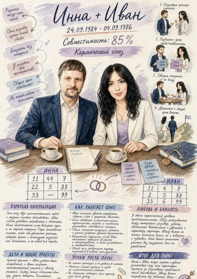 Постер совместимости Инны и Ивана